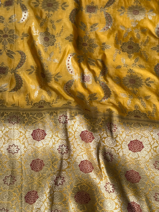 Handwoven Yellow Silk Daman Thaan