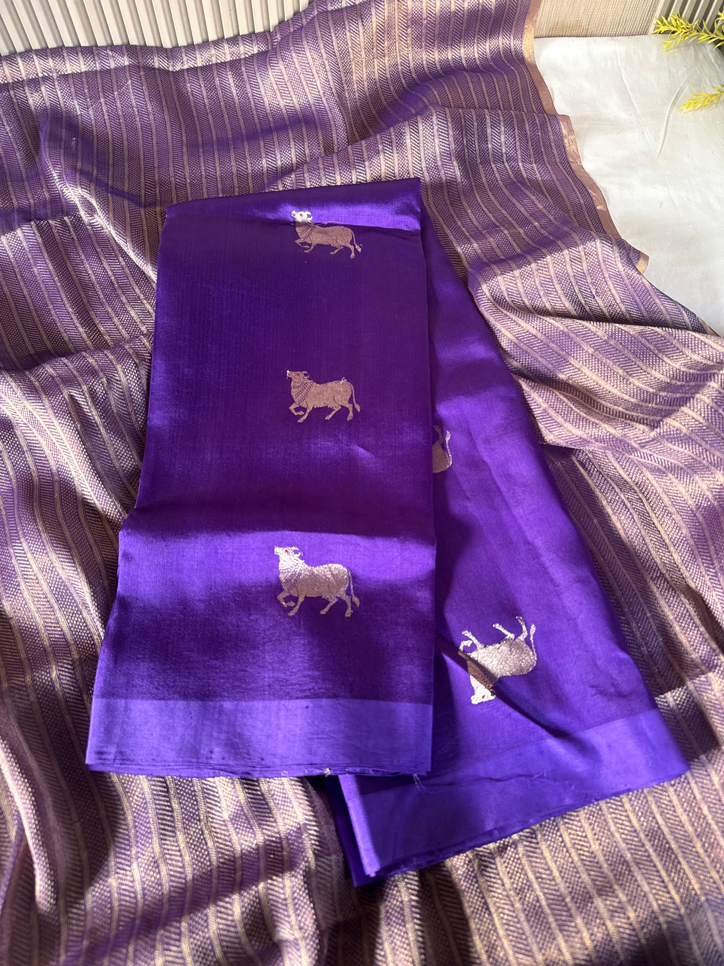 Handwoven Pichwai Banarasi Unstitched Suit Set