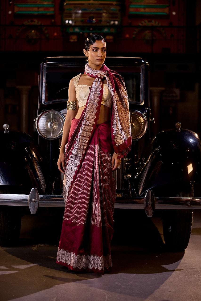 Handwoven Satin Silk Contemporary Saree