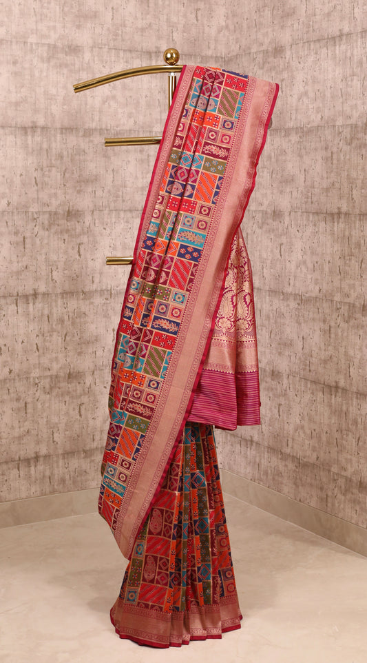 Handwoven Katan Silk Rangkat Banarasi Saree