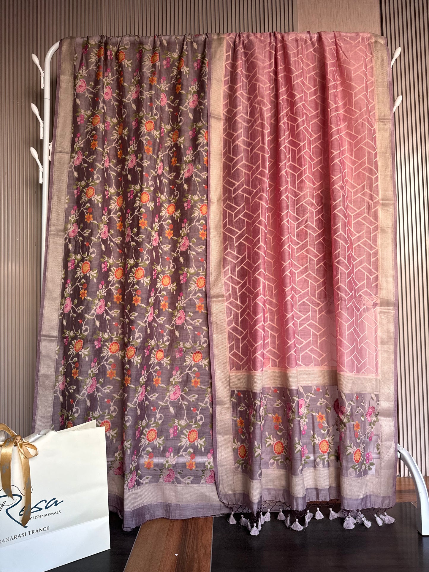 Handwoven Monga Silk Unstitched Suit Set