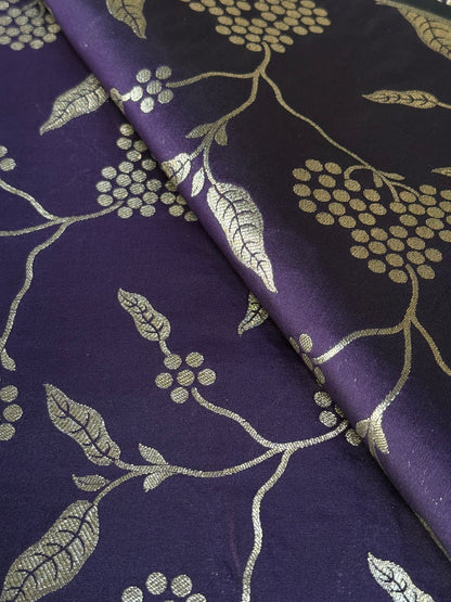 Handwoven Purple Silk Fabric Thaan