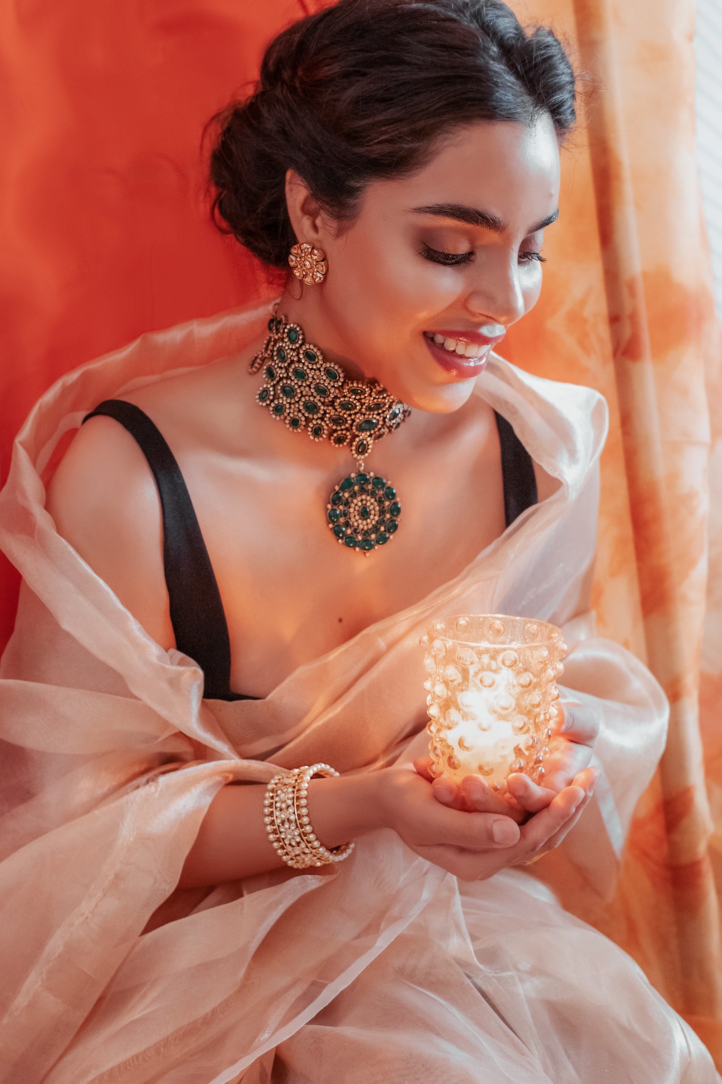 Handwoven Plain Gold Tissue Banarasi Saree