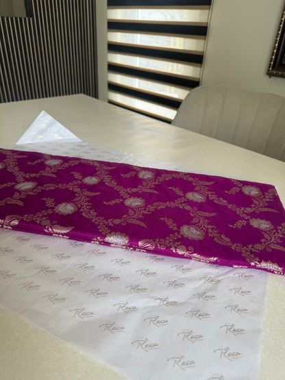 Handwoven Katan Silk Magenta Jaal Saree