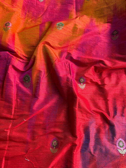 Handwoven Raw Silk Rangkat Fabric Thaan