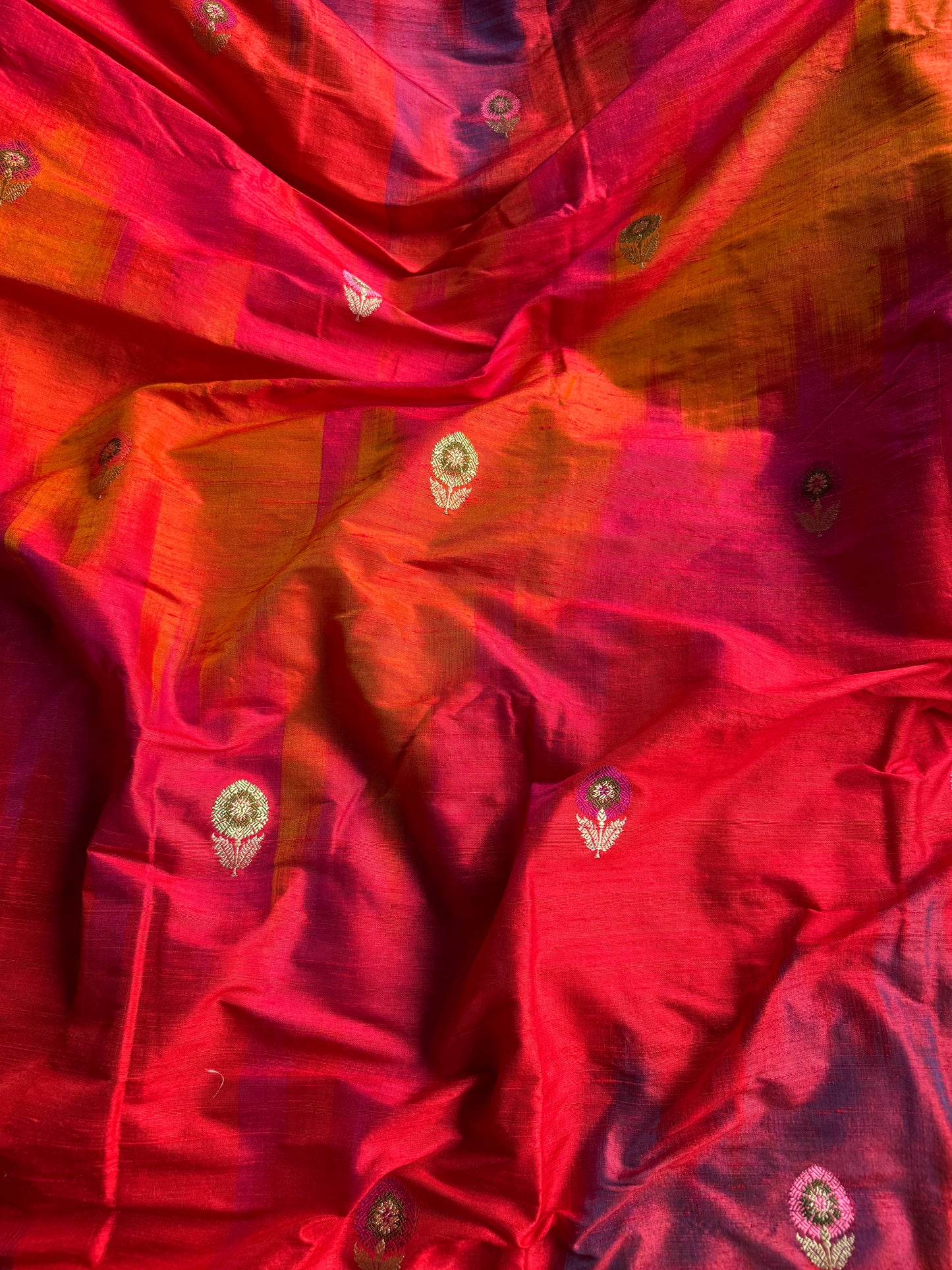 Handwoven Raw Silk Rangkat Fabric Thaan