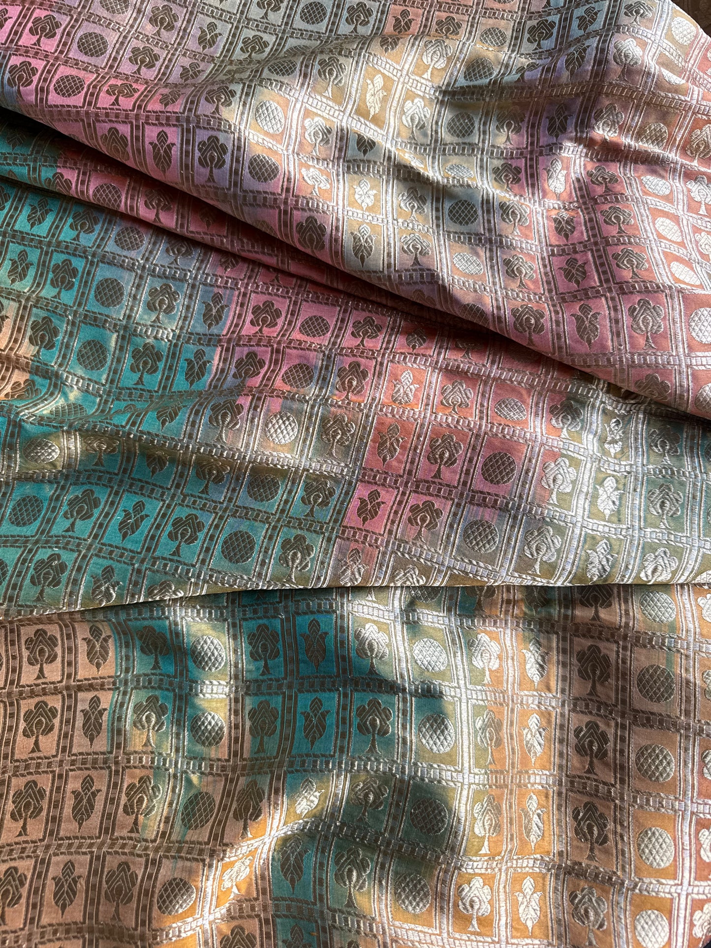 Handwoven Silk Brocade Rangkat Fabric Thaan