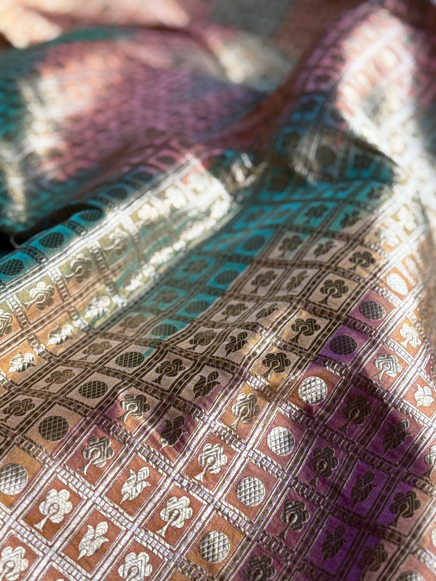 Handwoven Silk Brocade Rangkat Fabric Thaan