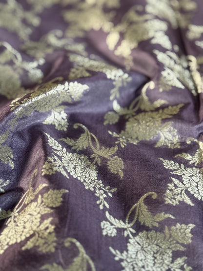 Handwoven Lavender Silk Jaal Fabric Thaan