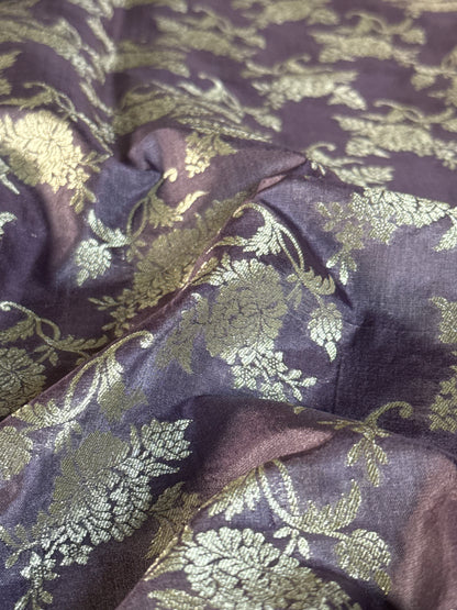 Handwoven Lavender Silk Jaal Fabric Thaan