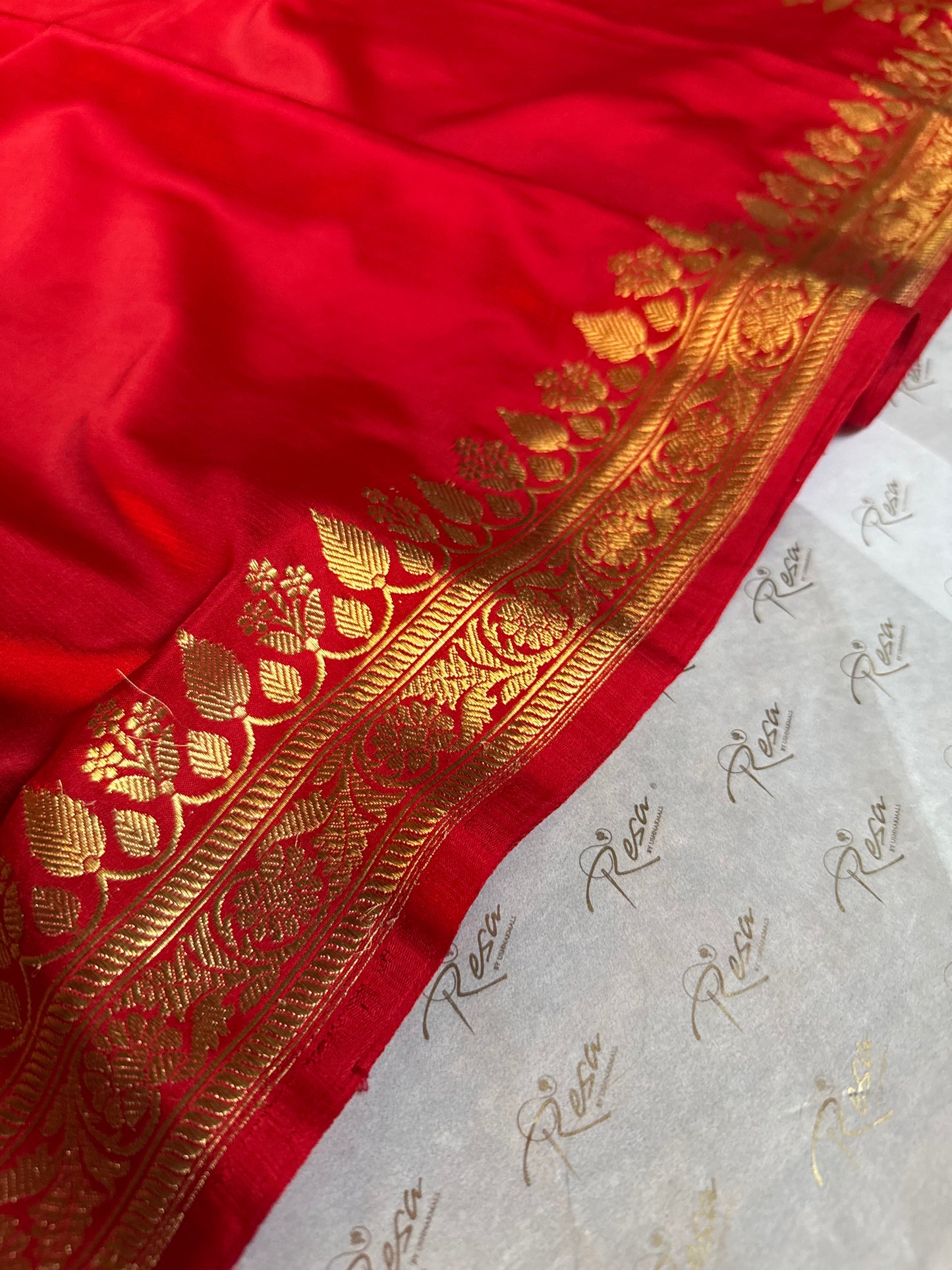 Handwoven Satin Silk Red Banarasi Saree