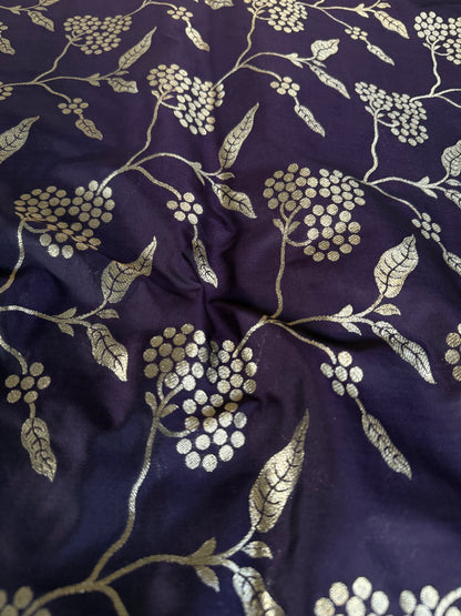 Handwoven Purple Silk Fabric Thaan