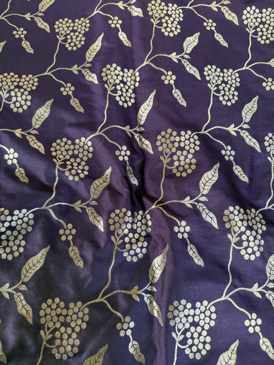 Handwoven Purple Silk Fabric Thaan