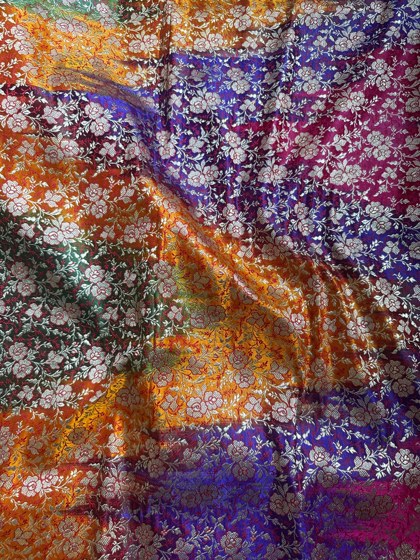 Handwoven Silk Rangkat Jaal Thaan