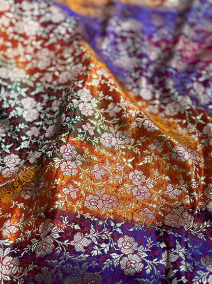 Handwoven Silk Rangkat Jaal Thaan