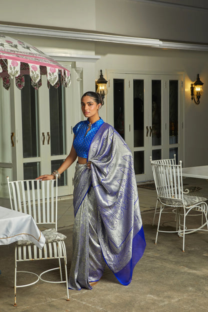 Handwoven Georgette Brocade Banarasi Saree