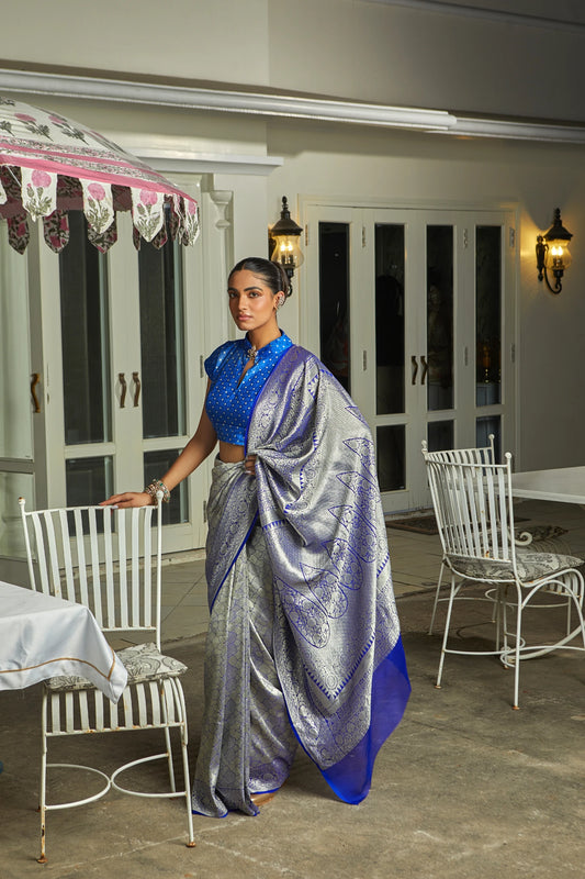 Handwoven Georgette Brocade Banarasi Saree