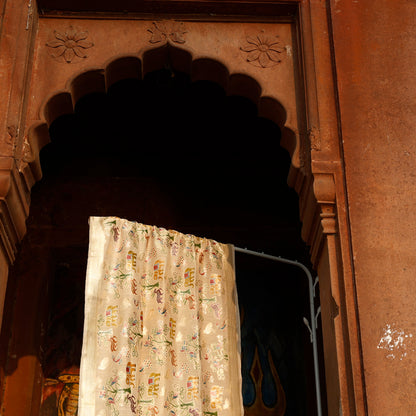 Handwoven Monga Silk Hand-Painted Shikargah Dupatta