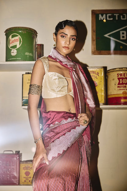 Handwoven Satin Silk Contemporary Saree