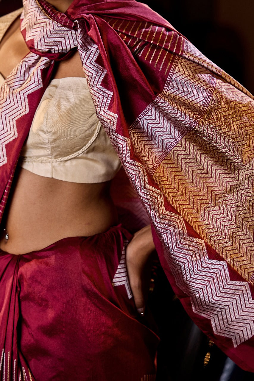 Handwoven Satin Silk Contemporary Saree