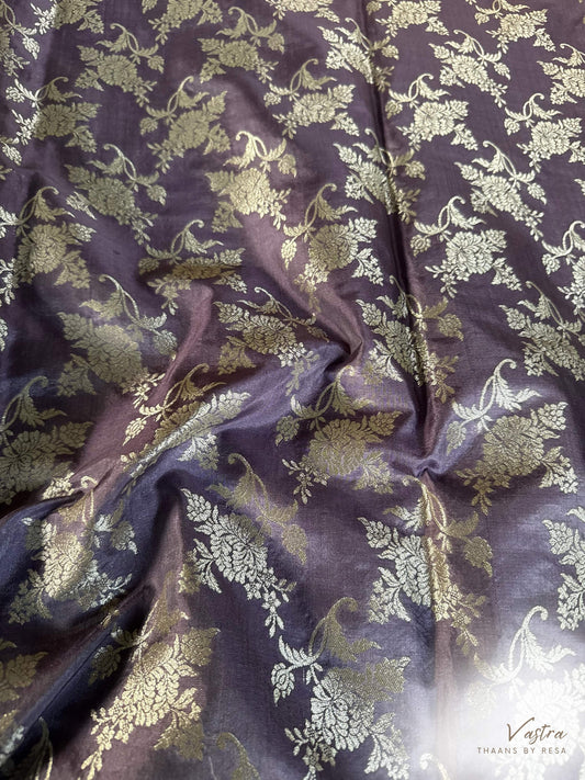 Handwoven Lavender Silk Jaal Fabric Thaan