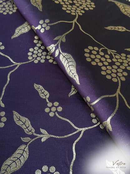 Handwoven Purple Silk Fabric Thaan