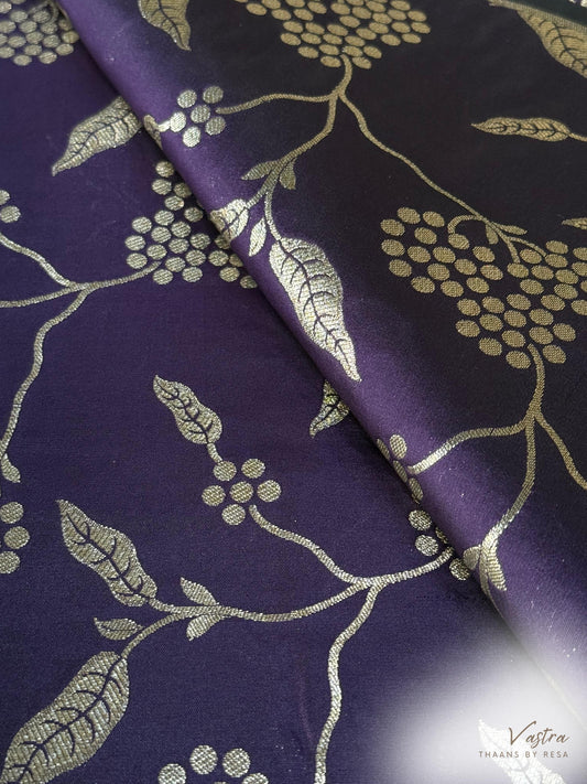 Handwoven Purple Silk Fabric Thaan