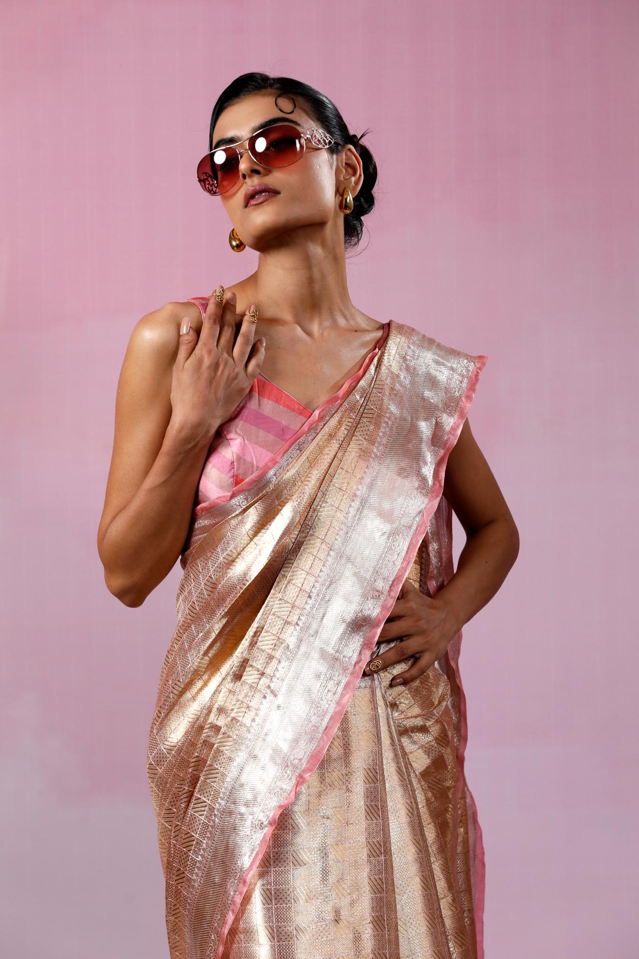 Champagne Shower Saree