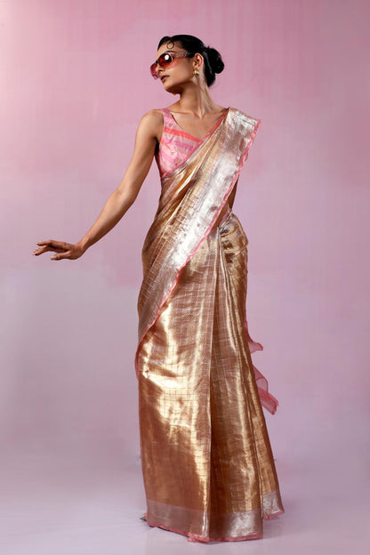 Champagne Shower Saree